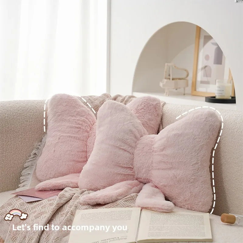 Pink Bow Ribbon Cushion