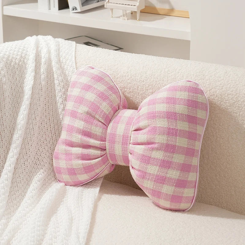Pink Bow Ribbon Cushion