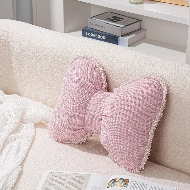 Pink Bow Ribbon Cushion