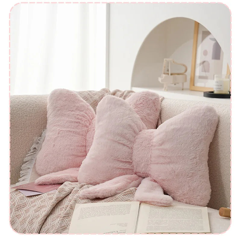 Pink Bow Ribbon Cushion