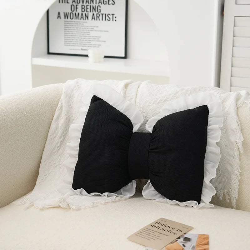 Pink Bow Ribbon Cushion