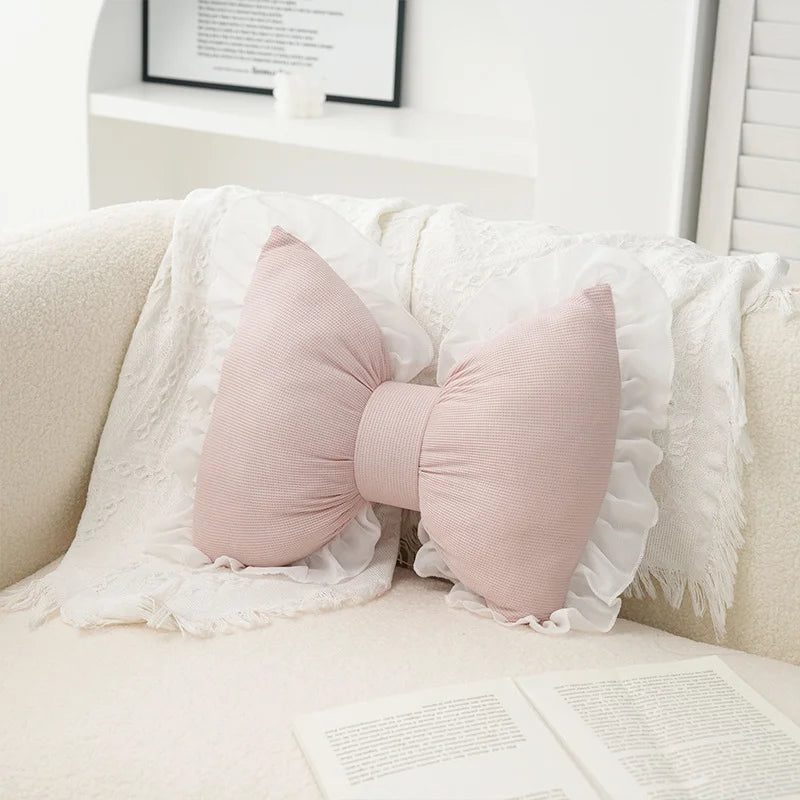 Pink Bow Ribbon Cushion