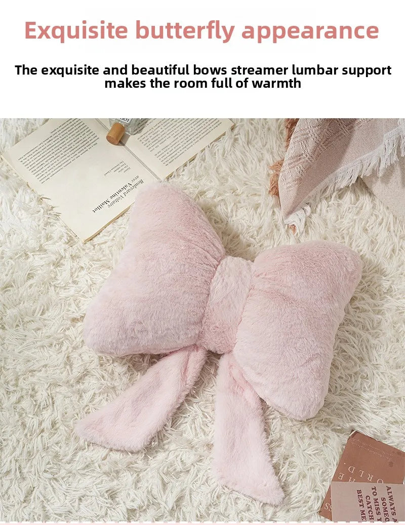 Pink Bow Ribbon Cushion