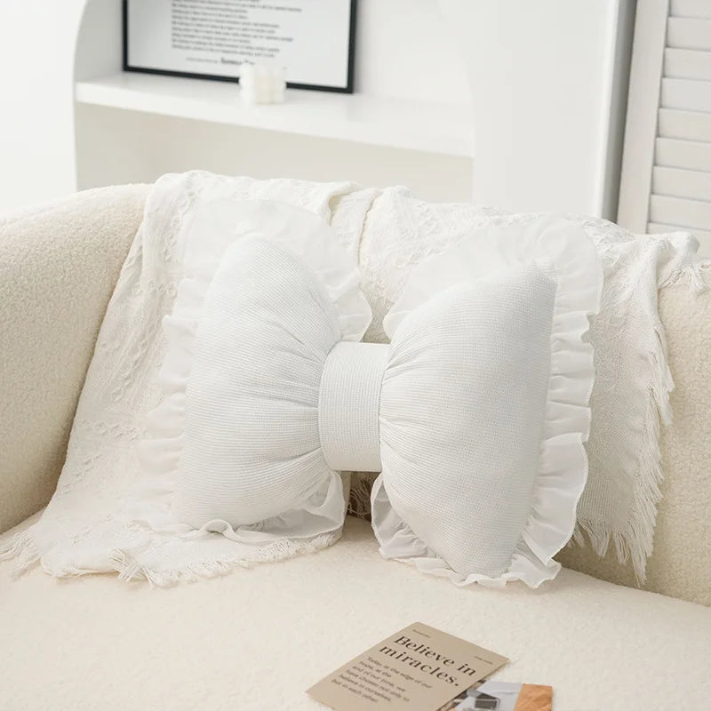 Pink Bow Ribbon Cushion
